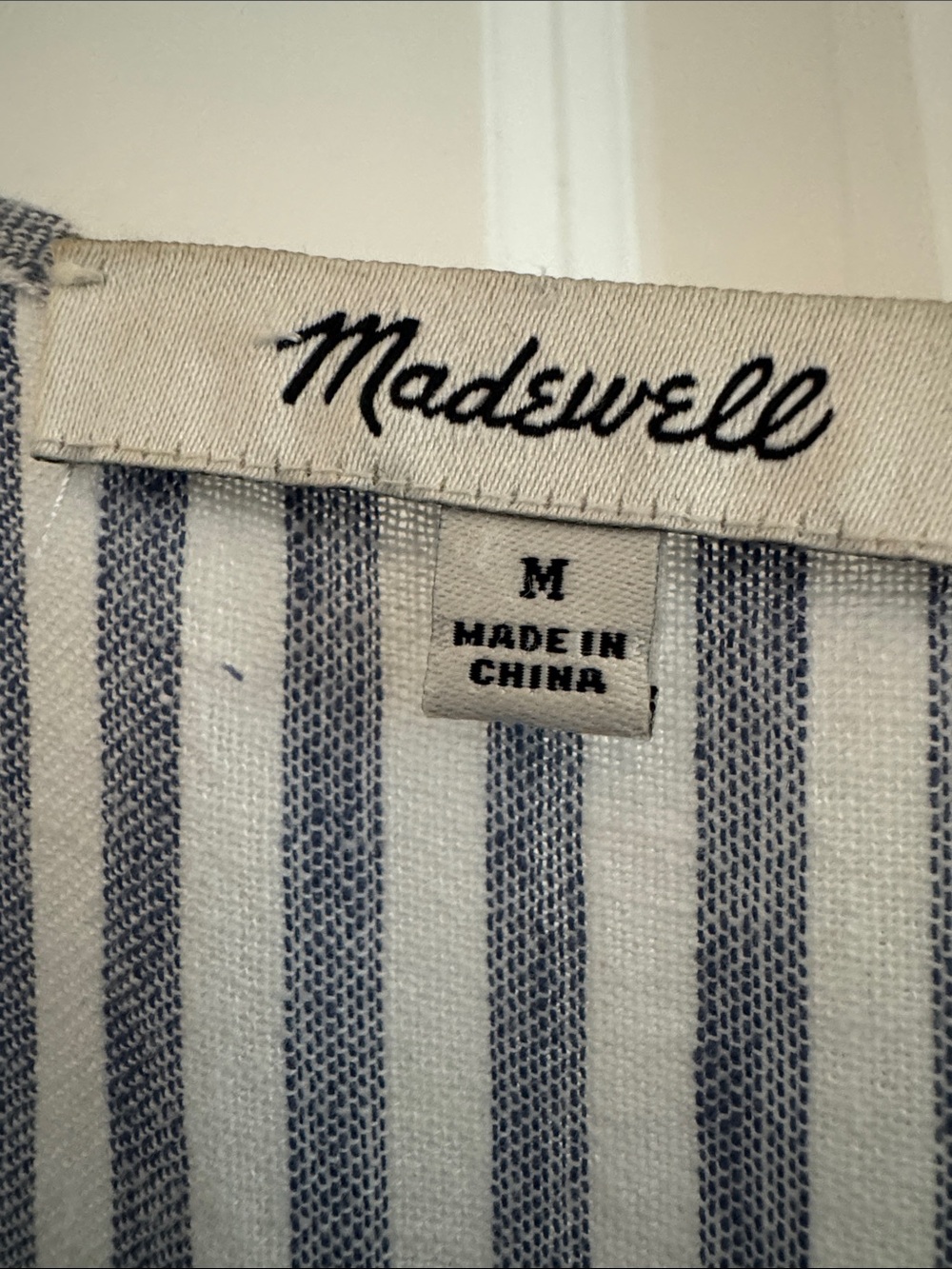Madewell Blue and White Striped Button-Front Midi Dress - Picture 4 of 5